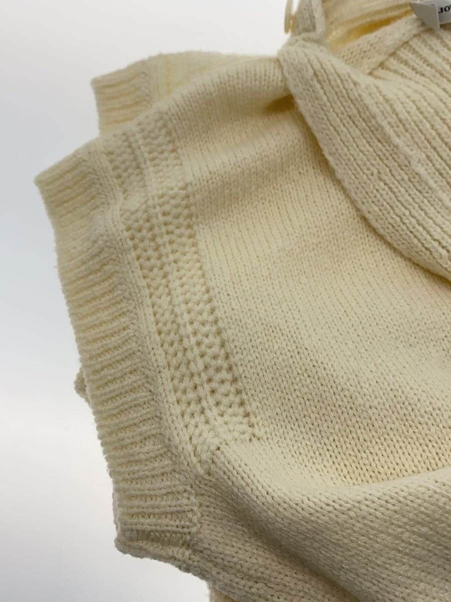 Christian Dior◆ニット・セーター(薄手)/ロゴ/ハイネック/スリット/38/IVO/444S25AM312 Christian Dior knit sweater (sheer logo high neck slit 38