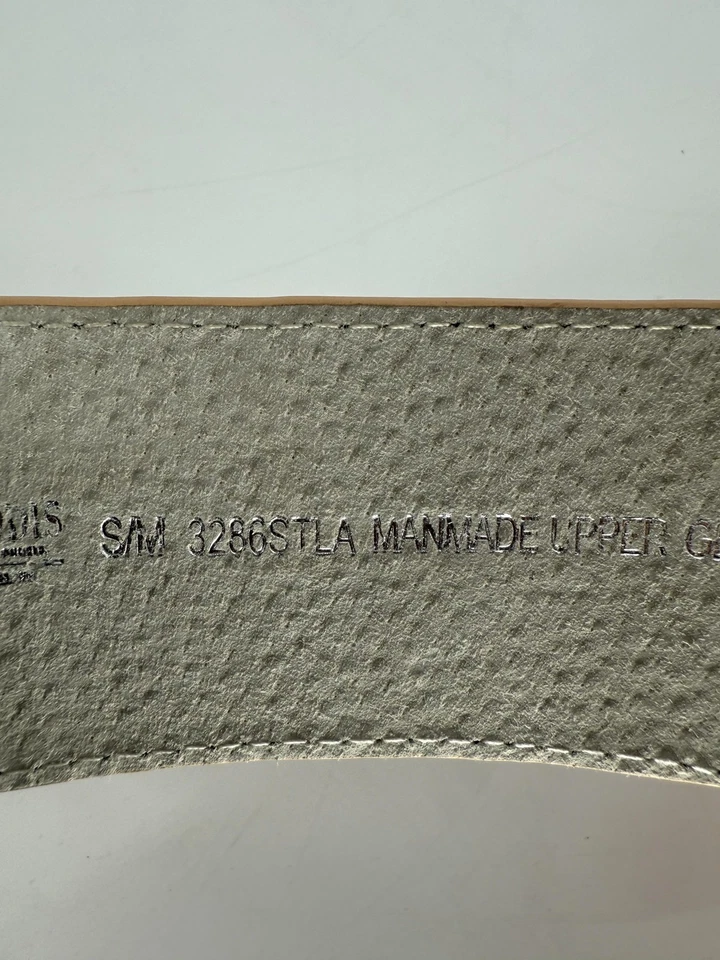 LOFT Wide Bow Waist Belt Womens Small/Medium Rose Gold Metallic Stretch Snap - Image 3 of 4