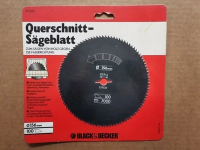 BLACK+DECKER Black&Decker Querschnitt-Sägeblatt Kreissägeblatt Ø156mm Bohrung 12,7mm 100T