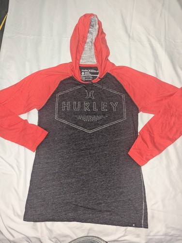 Hurley Damen kleiner rot und grauer Langarm leichter Hoodie Sweatshirt - Bild 1 von 5