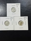 (3 Coins) Various P Silver Roosevelt Dimes