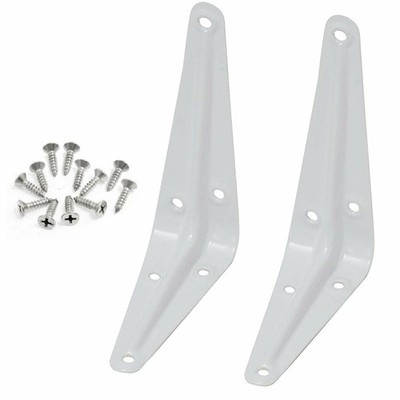 2x White Metal 3'' X 4'' Wall Corner Angle Shelving Shelf Brackets 2 Pcs 3x4 inch