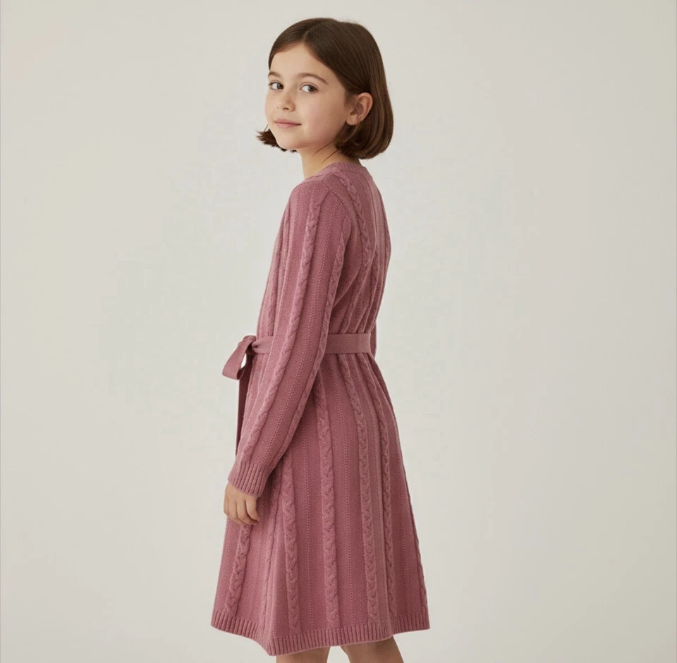 Lindo Vestido Suéter Tejido Rosa Sweet Stories Niñas Talla 12 Mangas Largas Nuevo sin Etiquetas Foto 2 de 4