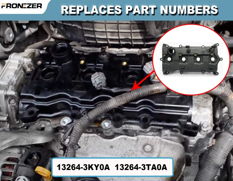 Valve Cover with Gasket for 13-18 Nissan Altima 14-17 Nissan Rogue Murano 2.5L - Image 3 of 4