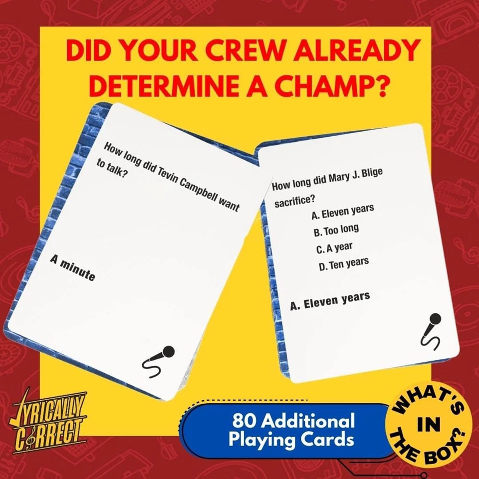 New Lyrically Correct Music Trivia Card Games Family Party Challenge Game Cards - image 2 of 4