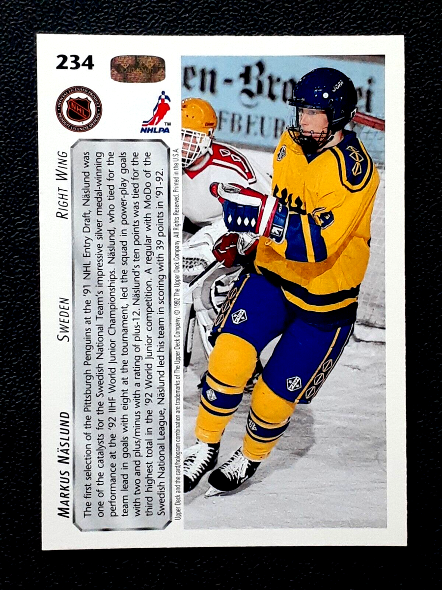 MARKUS NASLUND RC 1992-93 UPPER DECK 92-93 NO 234 NM+ 52683
