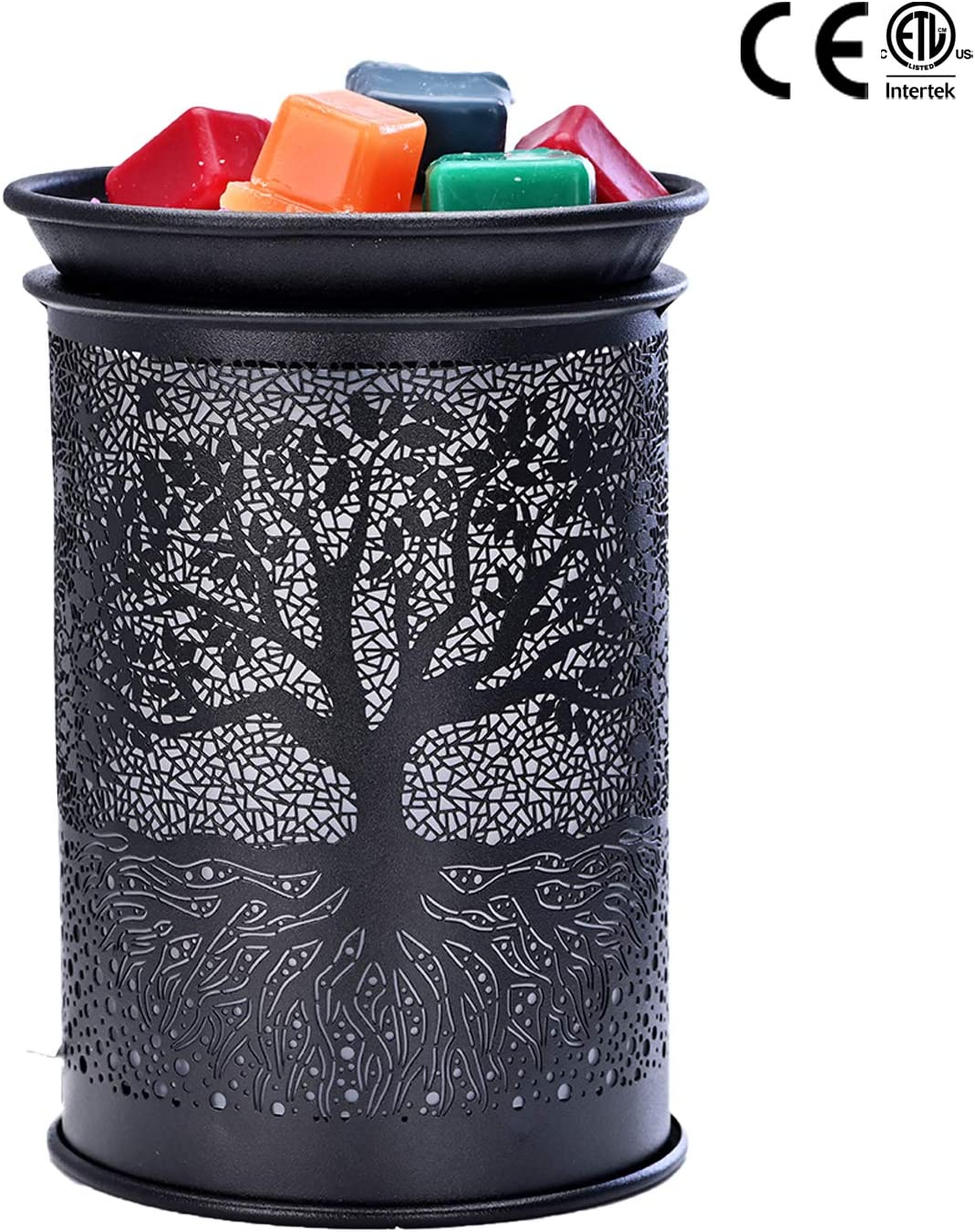 ASAWASA Metal Wax Melt Warmer with Light Bulb Electric Candle Burner