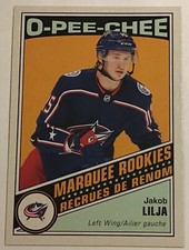 2019-20 JAKOB LILJA UD SERIES 2 O-PEE-CHEE UPDATE RETRO ROOKIE RC #637 JACKETS