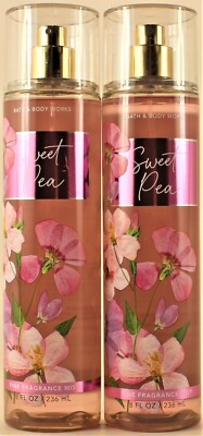QTY 2 - Bath & Body Works SWEET PEA Fine Fragrance Body Mist Spray 8 Oz