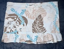 Old Navy Girls' Aloha Skirt With Brown, Tan,  Aqua Leaves w/   Drawstring Sz 10