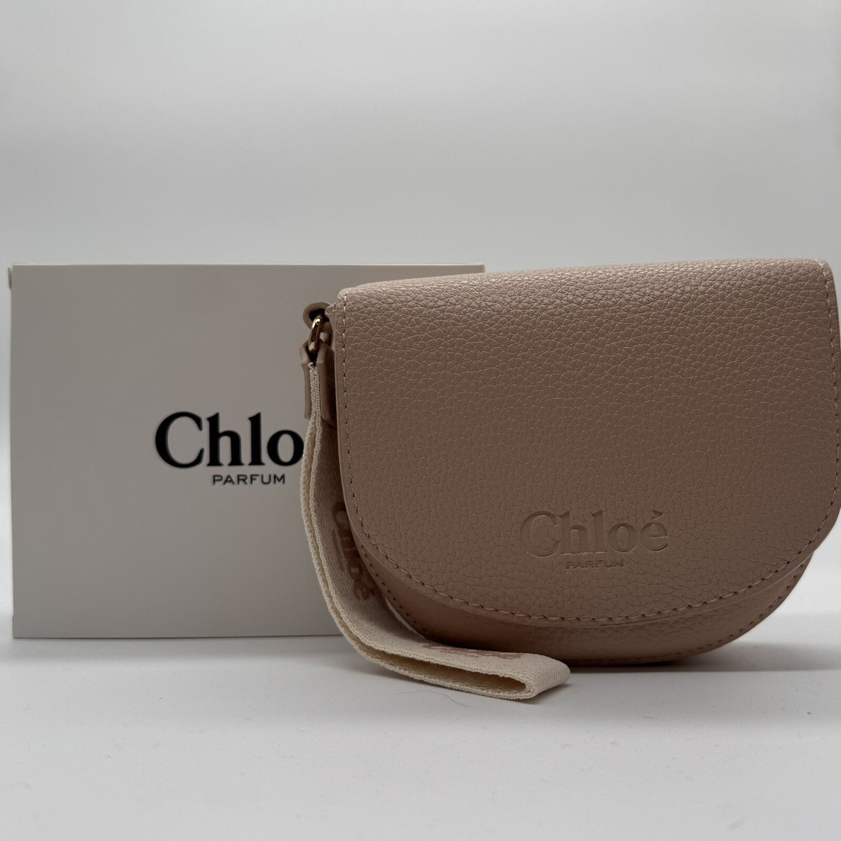 Chloe Parfum Cream Beige Pouch Small Cosmetic Makeup Bag Clutch 