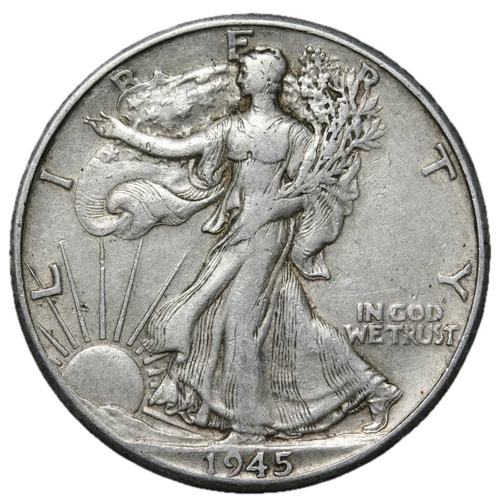 1945-D Walking Liberty Half Dollar In XF Condition