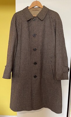 RARE Vintage Aquascutum Balmacaan Men's Coat Sz 42 Reversible