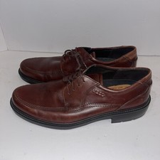 Ecco Men's Helsinki 2 Shoes EU 47 US 13 Lace Up Oxford Cherry Brown Leather Work