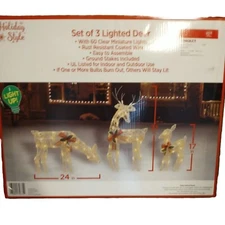 3 Lighted Christmas Deer-NIB-Old East Main, Co. Winter Holiday Style