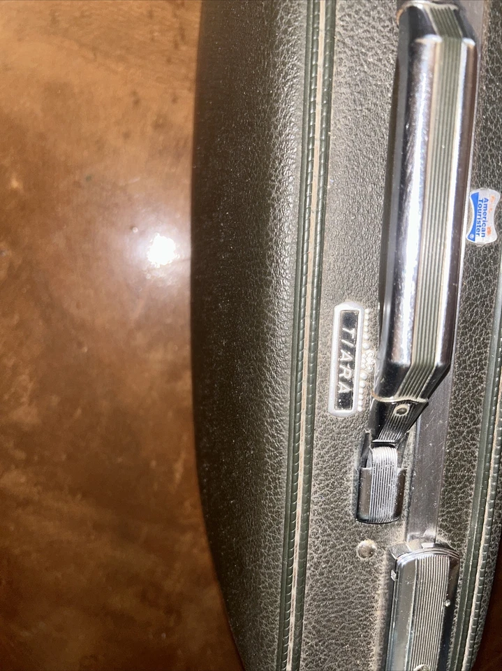 RARE Vtg American Tourister Briefcase Tiara Hard Case Gree Retro Luggage 18 X 13 - Image 3 of 4