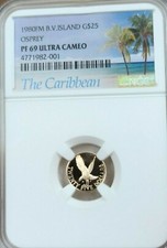 1980 BRITISH VIRGIN ISLANDS GOLD 25 DOLLARS OSPREY NGC PF 69 ULTRA CAMEO SCARCE