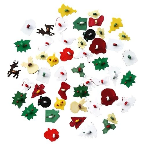 Buttons Galore Christmas Super Value Pack Craft Buttons, Red 50 Pack - Image 3 of 4