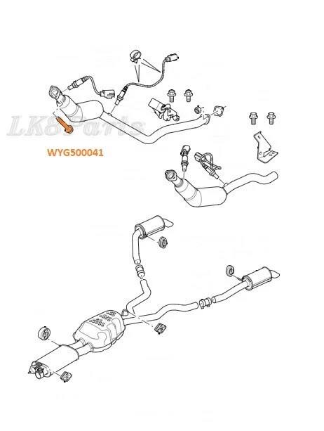 Juego de sistemas de escape Land Rover LR3 LR4 RR Sport Bolt M8 x 45 mm x4 WYG500041 nuevo Foto 2 de 3