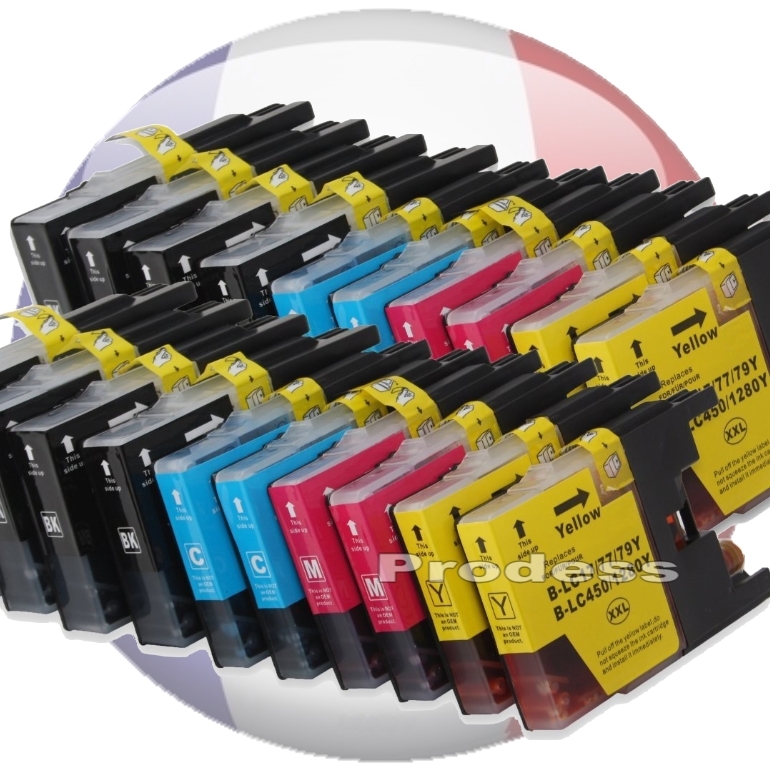 Lot De 8 Cartouches Compatibles Brother LC1220/LC1240/LC1280 - 2BK+2C+2M+2Y, Neuf