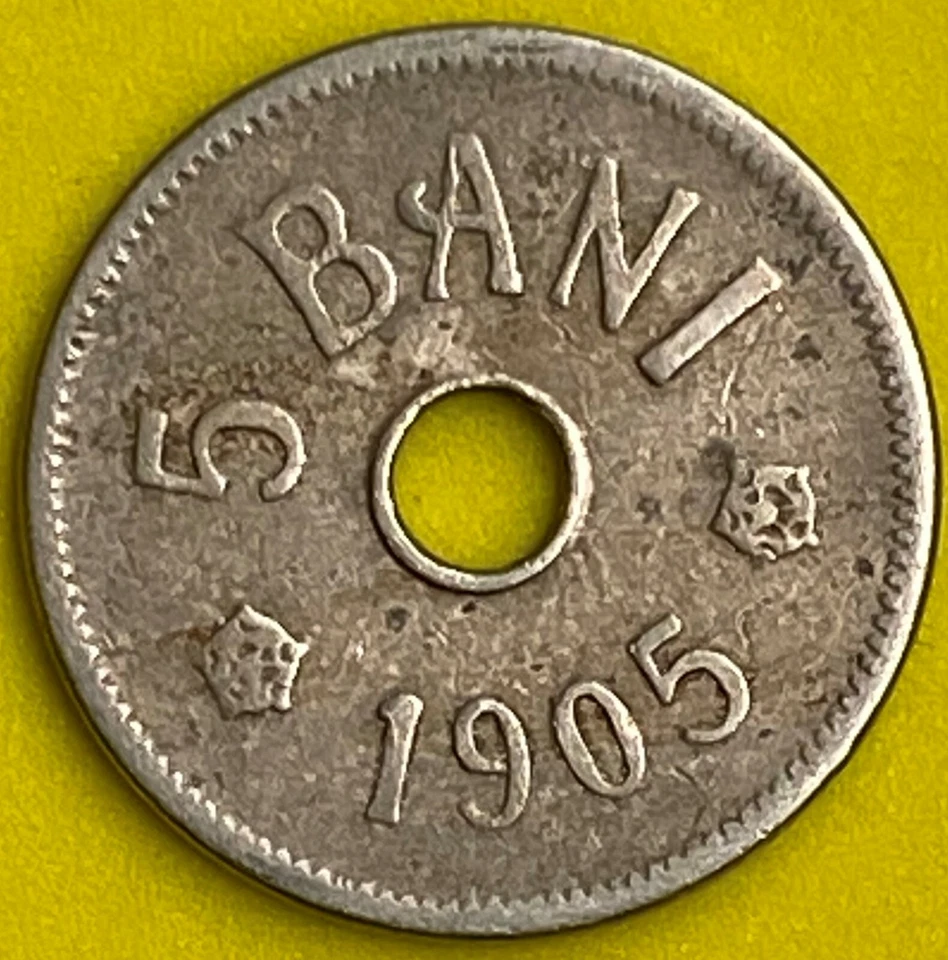 1905 & 1906 Romania Copper Nickel 5 Bani Coin Lot - Image 3 of 4