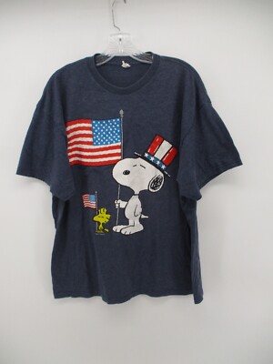 Delta Pro Weight Pre Shrunk Snoopy American Themed Graphic Print Tee