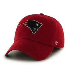 NEW ENGLAND PATRIOTS ADULT RED '47 BRAND NFL FRANCHISE FITTED CAP, S,M, L & XL