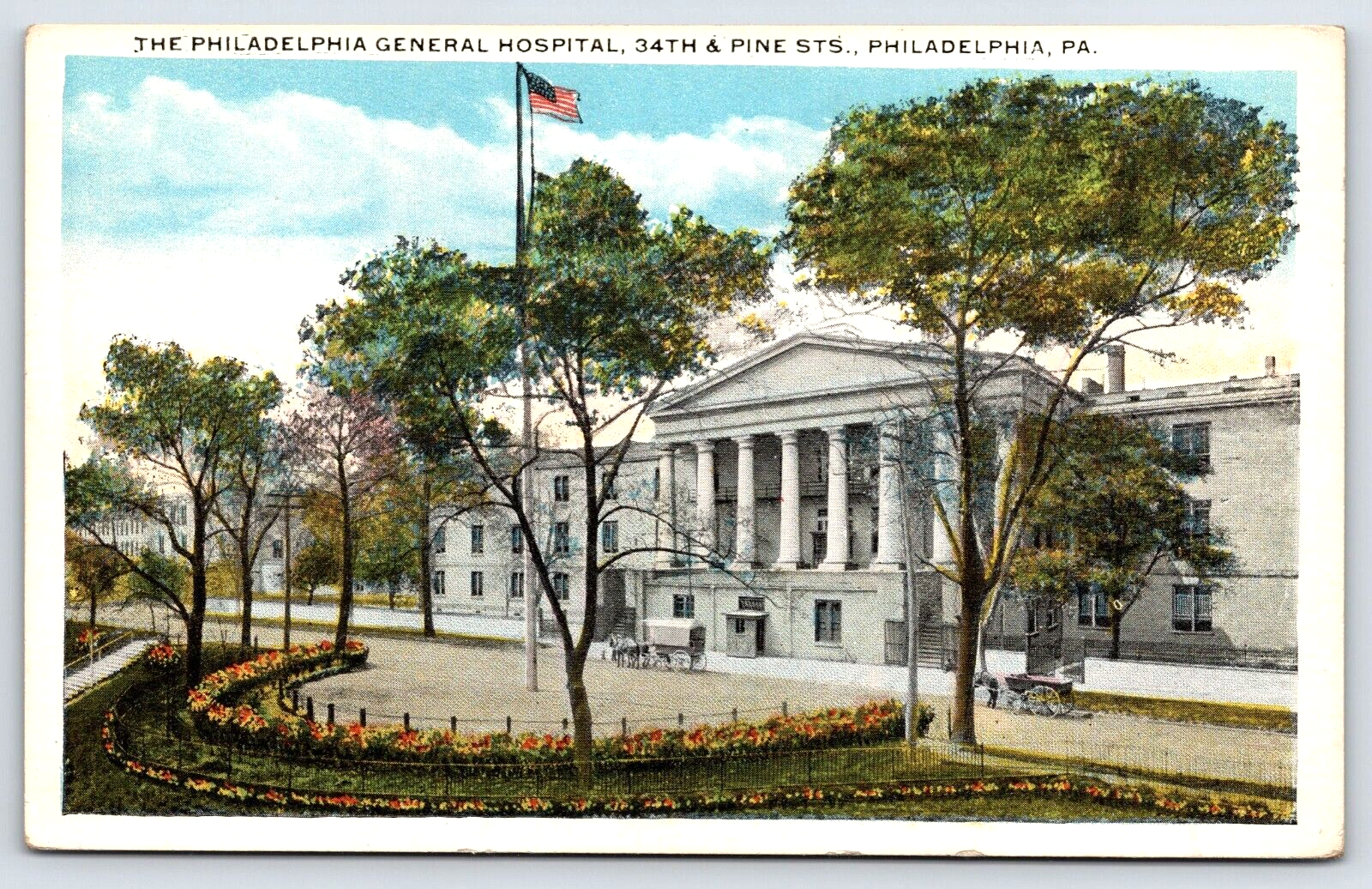 Vintage Old Antique Postcard General Hospital Philadelphia Pennsylvania USA