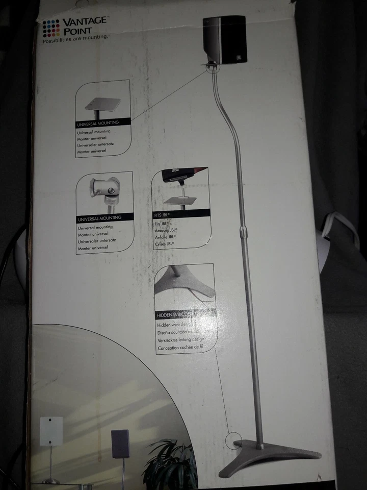 Vantage Point SATP-S Speaker Mounts (2) Silver. - Image 3 of 4