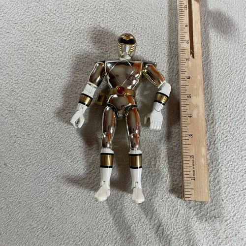 Vintage 1995 Power Rangers Chrome Silver White Ranger 8 Inch Action Figure MMPR