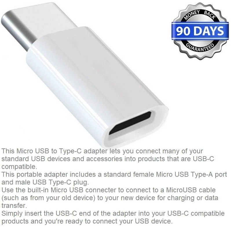 OEM Quality Micro USB to Type-C USB OTG Adapter Connector for Samsung,LG,Motorol - Image 4 of 4