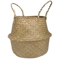 Bauchkorb Seegras Henkel Aufbewahrungskorb WäSchekorb Naturkorb 34.5 X 28 Cm