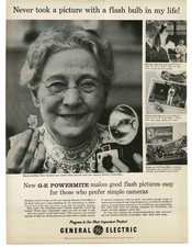 1956 GE General Electric Powermite Camera Flash Bulbs Vintage Print Ad 2