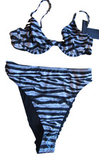 WOMENS BLACK abstract BIKINI UNDERWIRED Swimsuit Set SWIMWEAR SWIMMING COSTUME