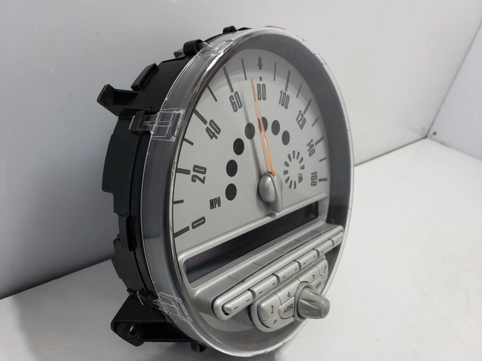 ✅ 08-10 OEM Mini Cooper R55 Clubman cuadro de instrumentos velocímetro MPH blanco Foto 3 de 4