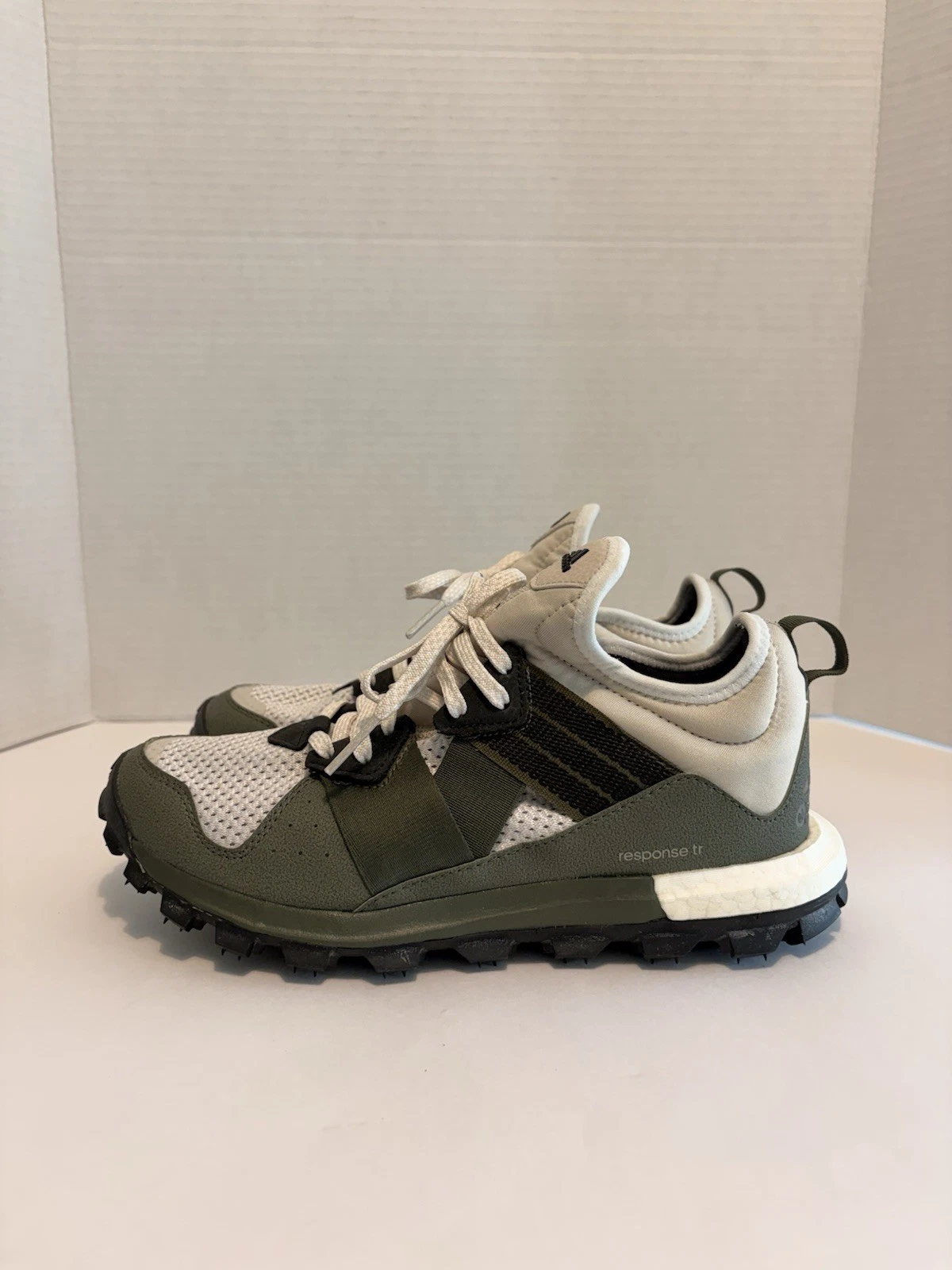 Adidas Response Trail Boost Green white mens 7 ladies 9