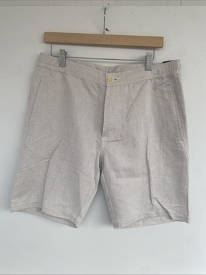 Good Man Brand Linen Blend 9  Shorts In White Size M