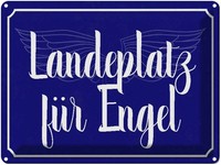 Blechschild 30X40 Cm Landeplatz FüR Engel Spruch Zitat Deko Geschenk Metall Schi