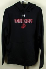 Marine Corps Under Armour Black Pullover Hoodie Size XL