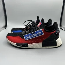 Adidas NMD R1 V2 Sneakers Shoes Men's Size 9.5 Red Black Blue Logo Patch