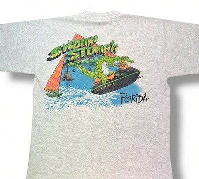 Vintage 90s Alligator Jet Ski T Shirt Double Sided Single Stitch USA Medium
