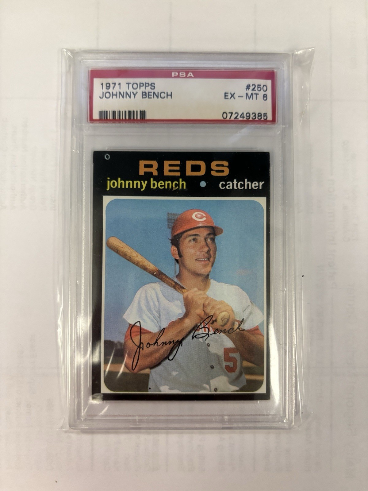 1971 Topps - Johnny Bench #250 PSA 6-07249385 Cincinnati Reds