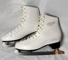 Lake Placid Glider 4000 Roller Derby Women Ice figure Skates White Size 8