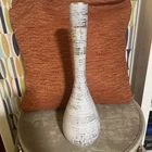 Royal Haeger Tweed Vase 15” Mid Century Modern Pottery 22K Gold Trim Vintage