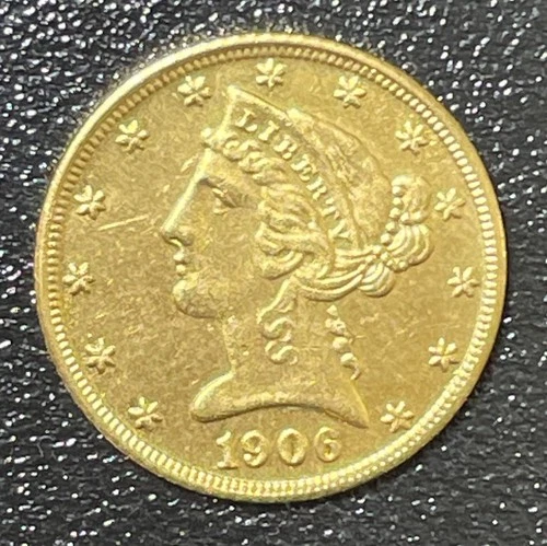 1906 $5 Five Dollar Half Gold Liberty Head - XF ?!?!