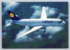 Vintage Lufthansa Airbus A319-100 Photochrome Postcard Printed in Germany