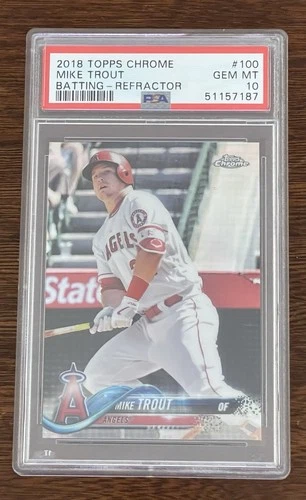 2018 Topps Chrome - Mike Trout #100 Refractor PSA 10