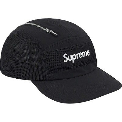 FW20 Supreme Zip Mesh Camp Cap Black