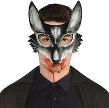 Wolf Plastic Mask Wild Animal Fancy Dress Up Halloween Adult Costume Accessory