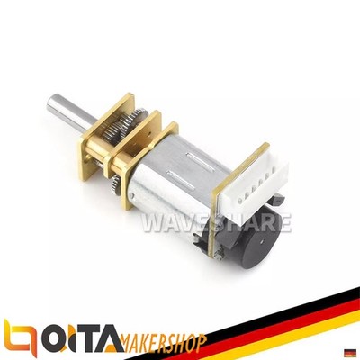 WaveShare N20 DC-Getriebemotor mit Hall-Encoder, 12V, L-förmiger 6PIN-Stecker